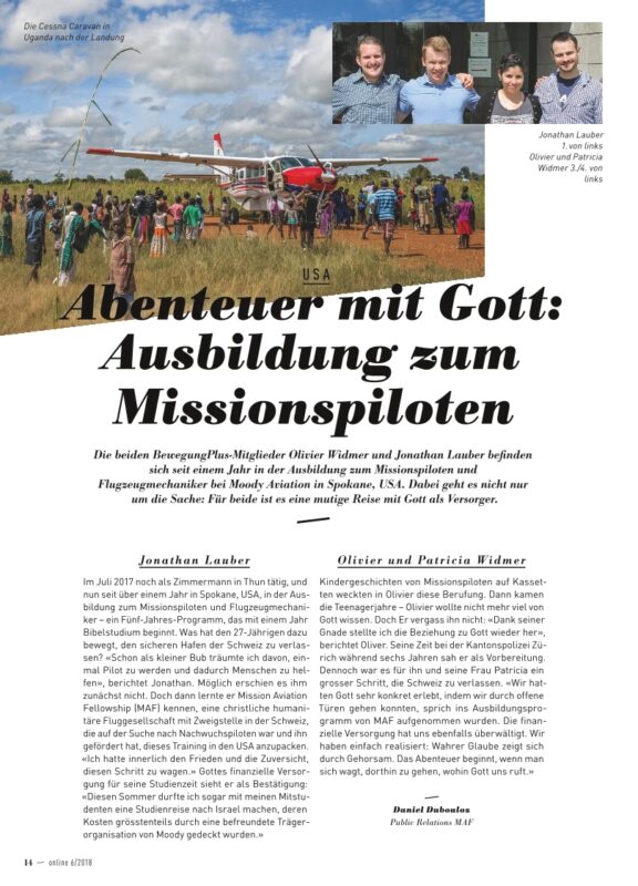 Abenteuer mit Gott: Ausbildung zum Missionspiloten
