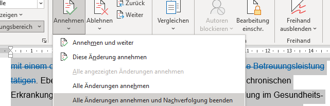 … und unsere Änderungen annehmen …