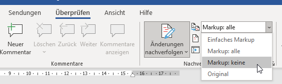 … dafür kannst du auch «Markup: keine» einstellen
